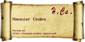 Hauszer Csaba névjegykártya